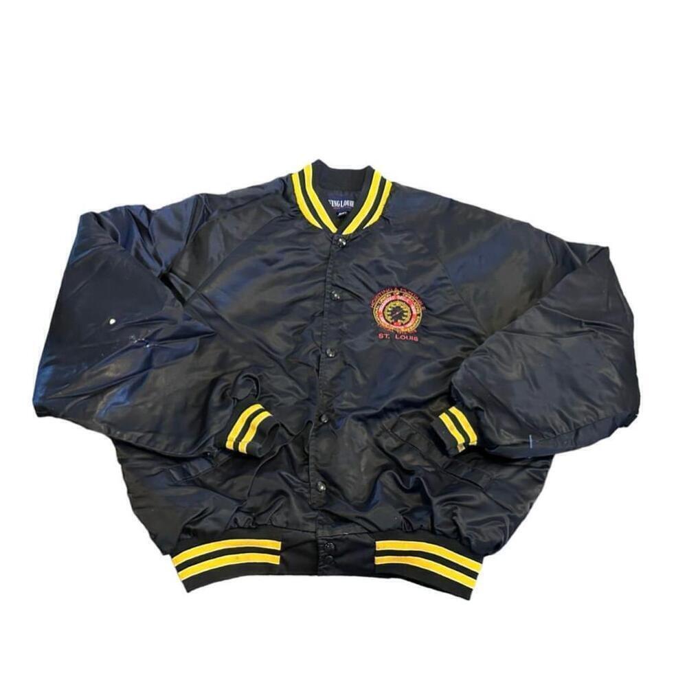 Vintage King Louie Embroidered Union Engineering St Louis Bomber Jacket 2XL USA - Picture 3 of 11